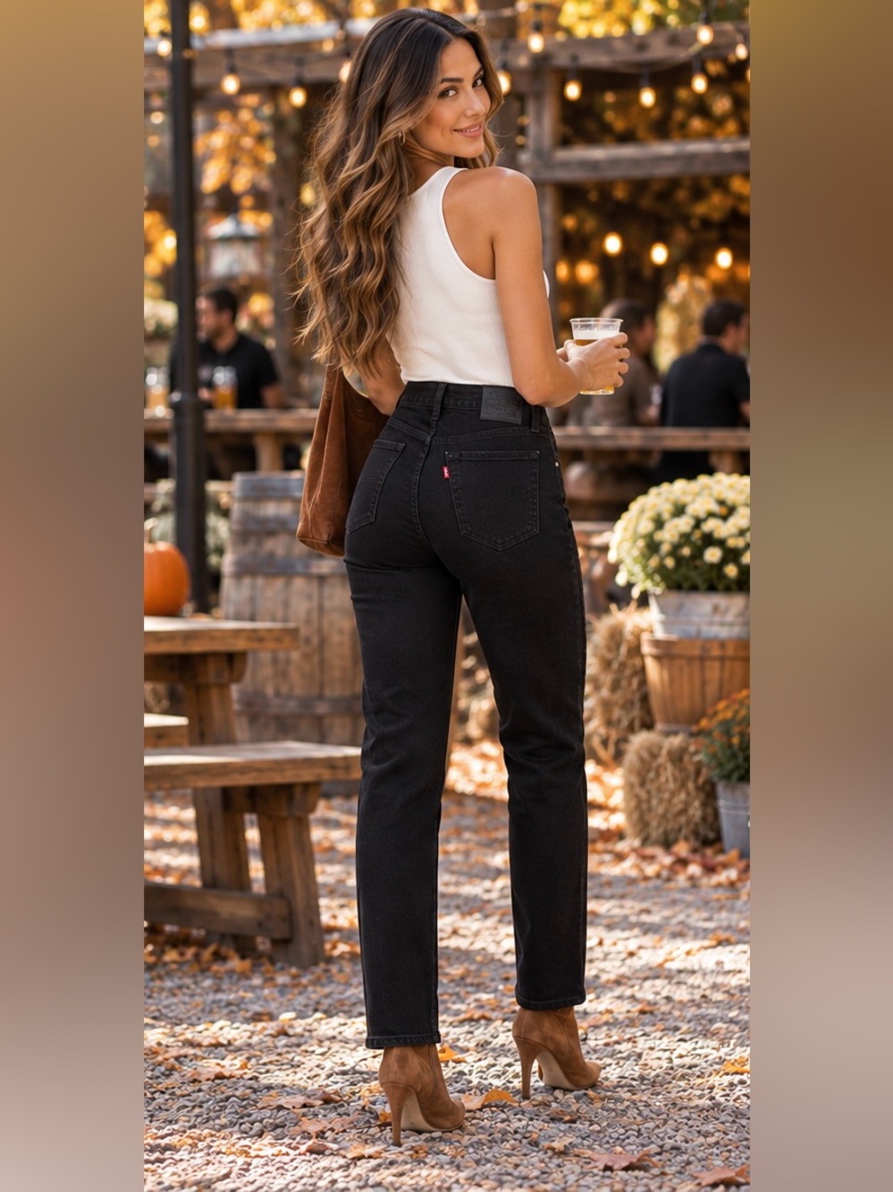 Levi's Wedgie High-Rise Straight Leg Jeans - size: 24 x 28 - NWT - color: black